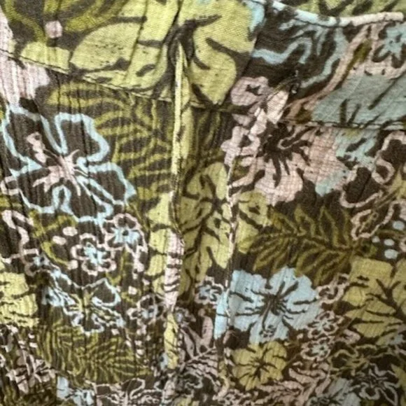 Jaclyn Smith Ladies Skirt 2X Olive Floral Knee Length Soft Pleats - Picture 4 of 5